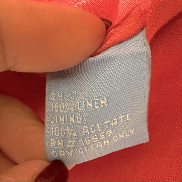 J McLAUGHLIN 6 FLARE LEG WOMENS LINEN CORAL LINED PREPPY DRESSY CAREER PANTS - Picture 4 of 15